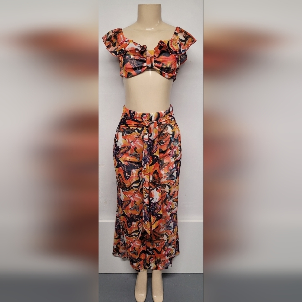 Fashion Nova 2 Piece Cropped Top Pants M